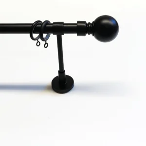 Gardinenständer Set in schwarzem Metall Ø 19 mm, Länge individuell anpassbar